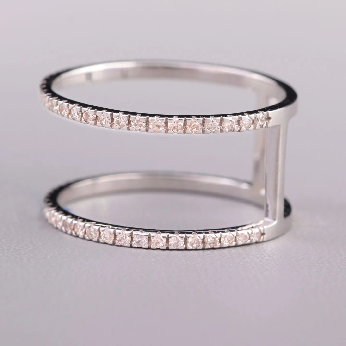 0.50CT Double Diamond Line Classic Ring