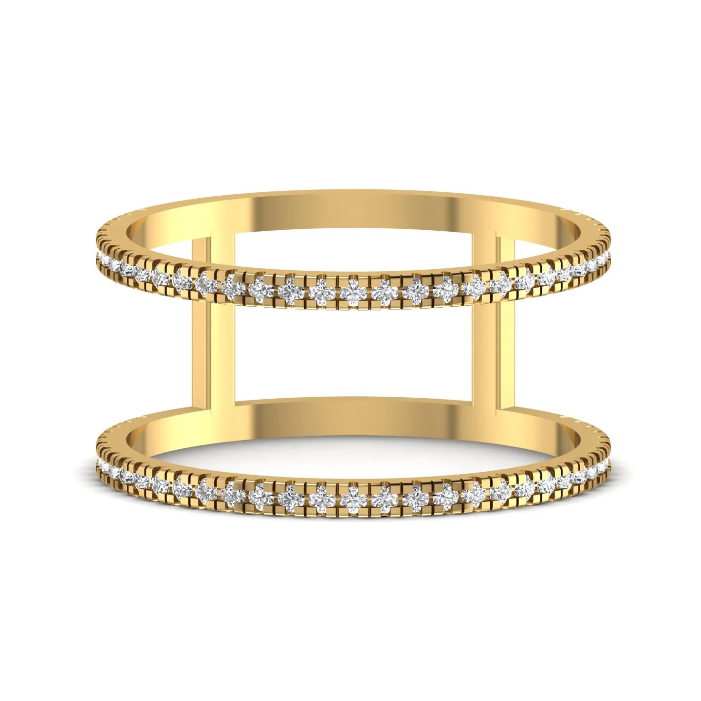 0.50CT Double Diamond Line Classic Ring