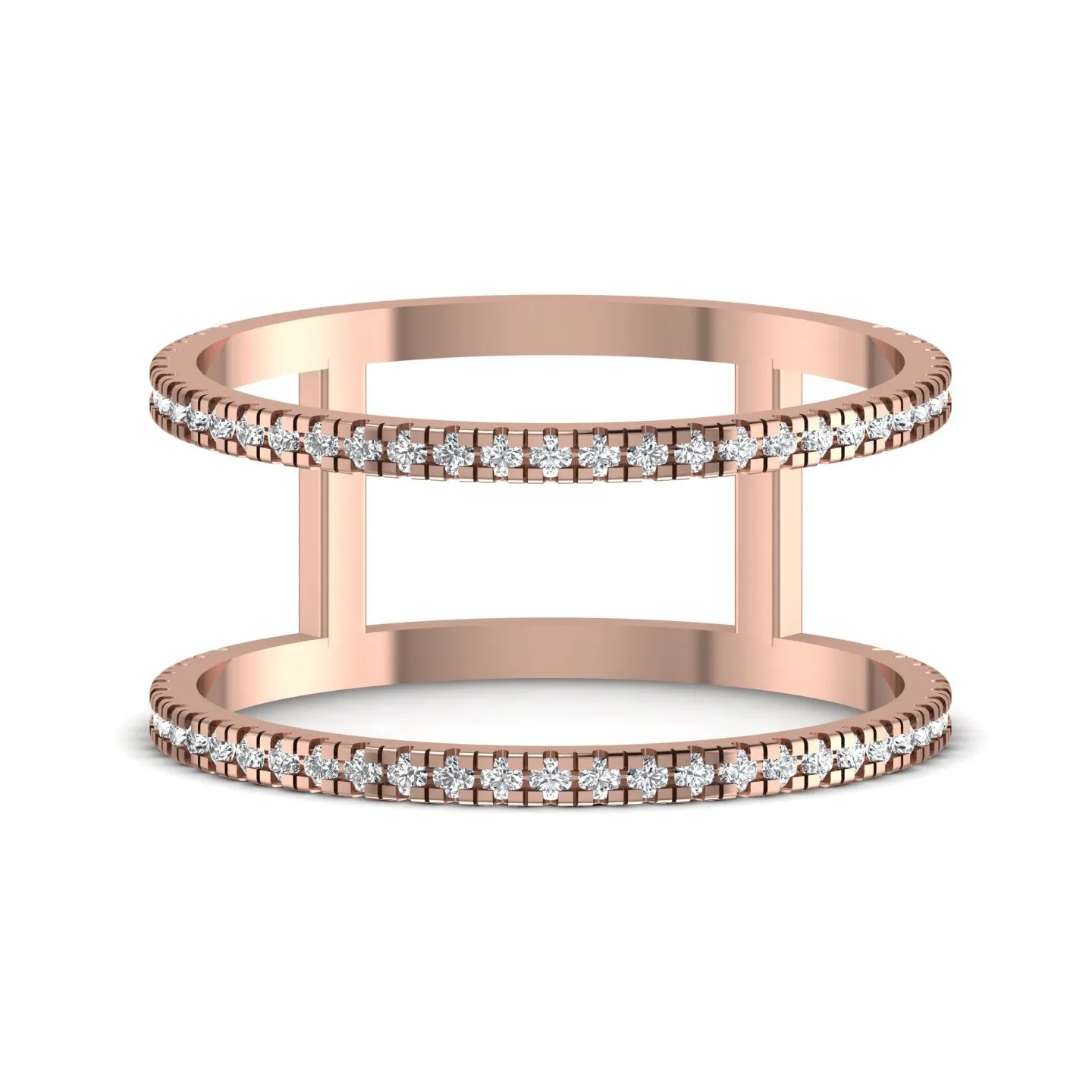 0.50CT Double Diamond Line Classic Ring