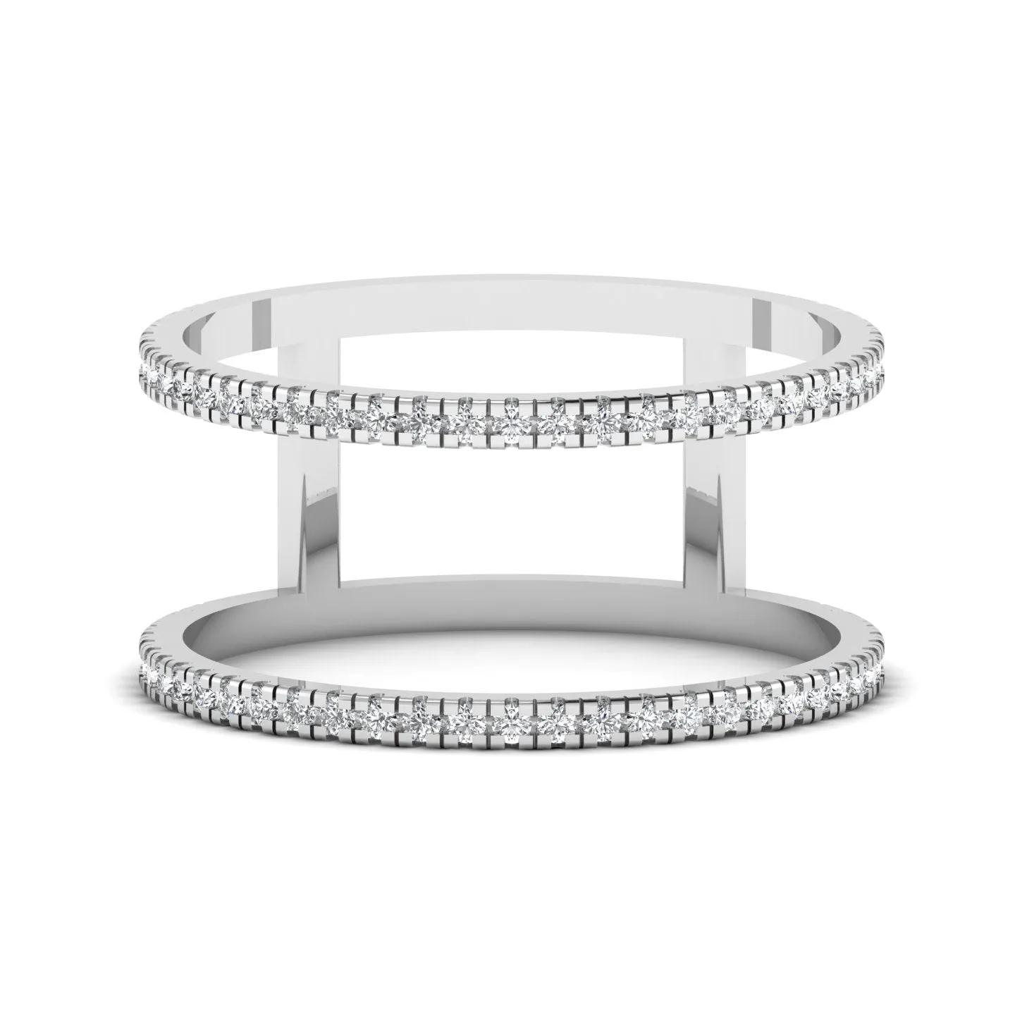 0.50CT Double Diamond Line Classic Ring