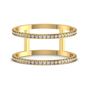0.50CT Double Diamond Line Classic Ring