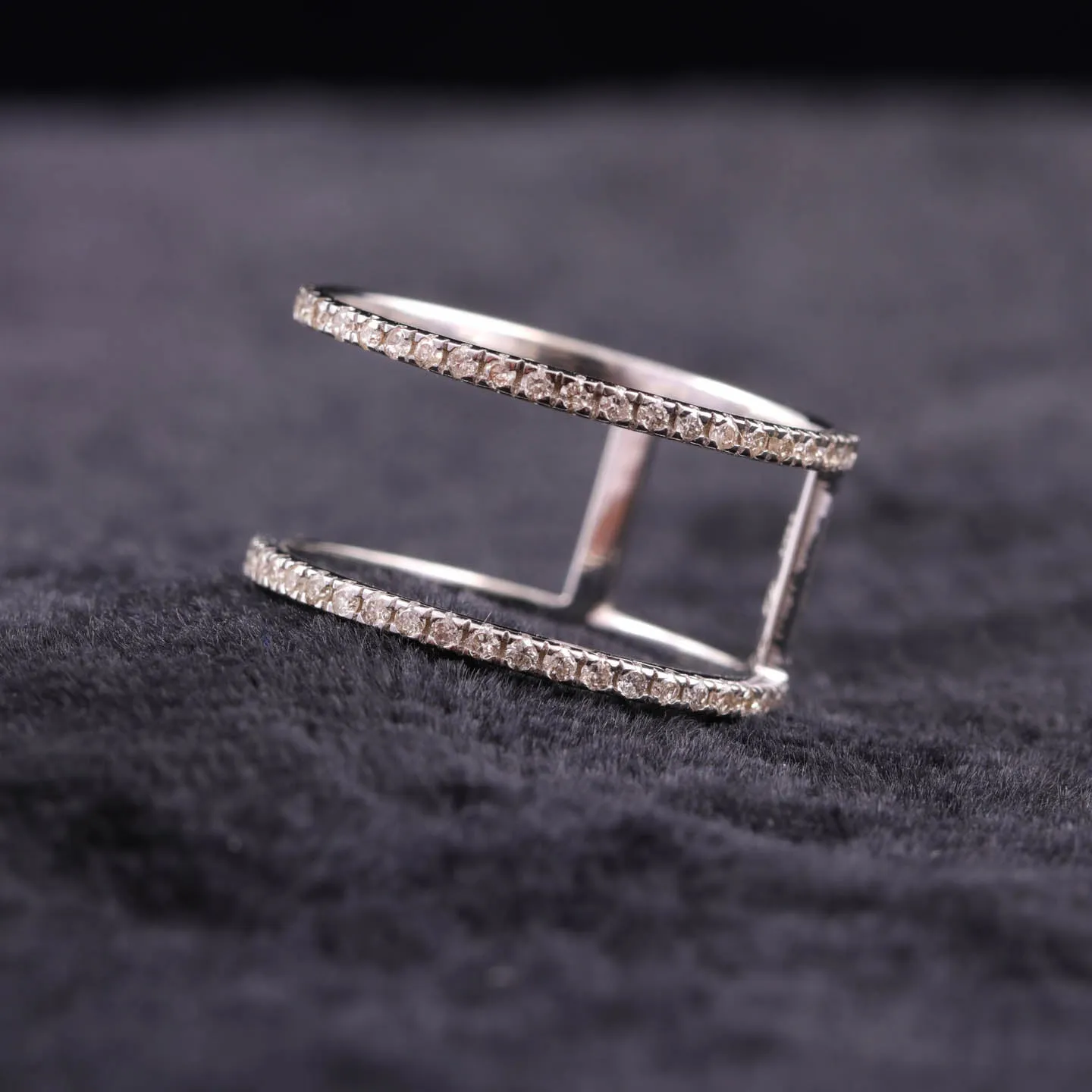 0.50CT Double Diamond Line Classic Ring