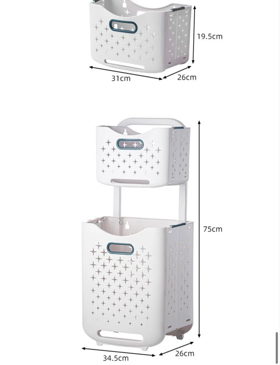 2 tier Foldable Laundry Basket