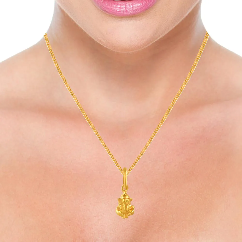 22k Gold Pendant With A Beautiful Lord Ganesha Motif