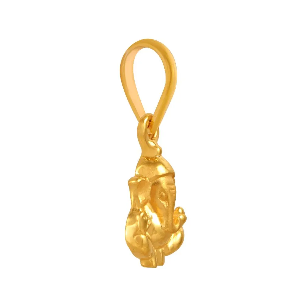 22k Gold Pendant With A Beautiful Lord Ganesha Motif