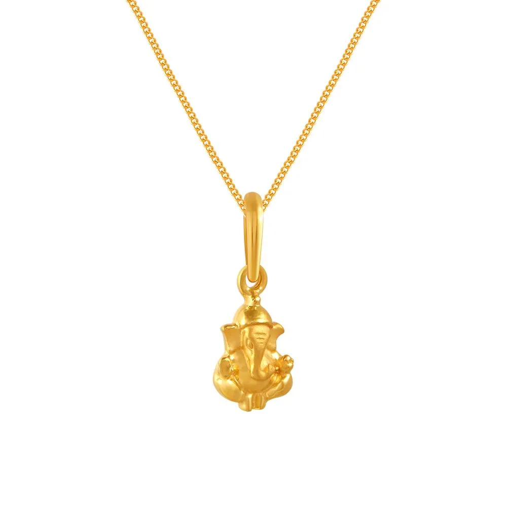 22k Gold Pendant With A Beautiful Lord Ganesha Motif