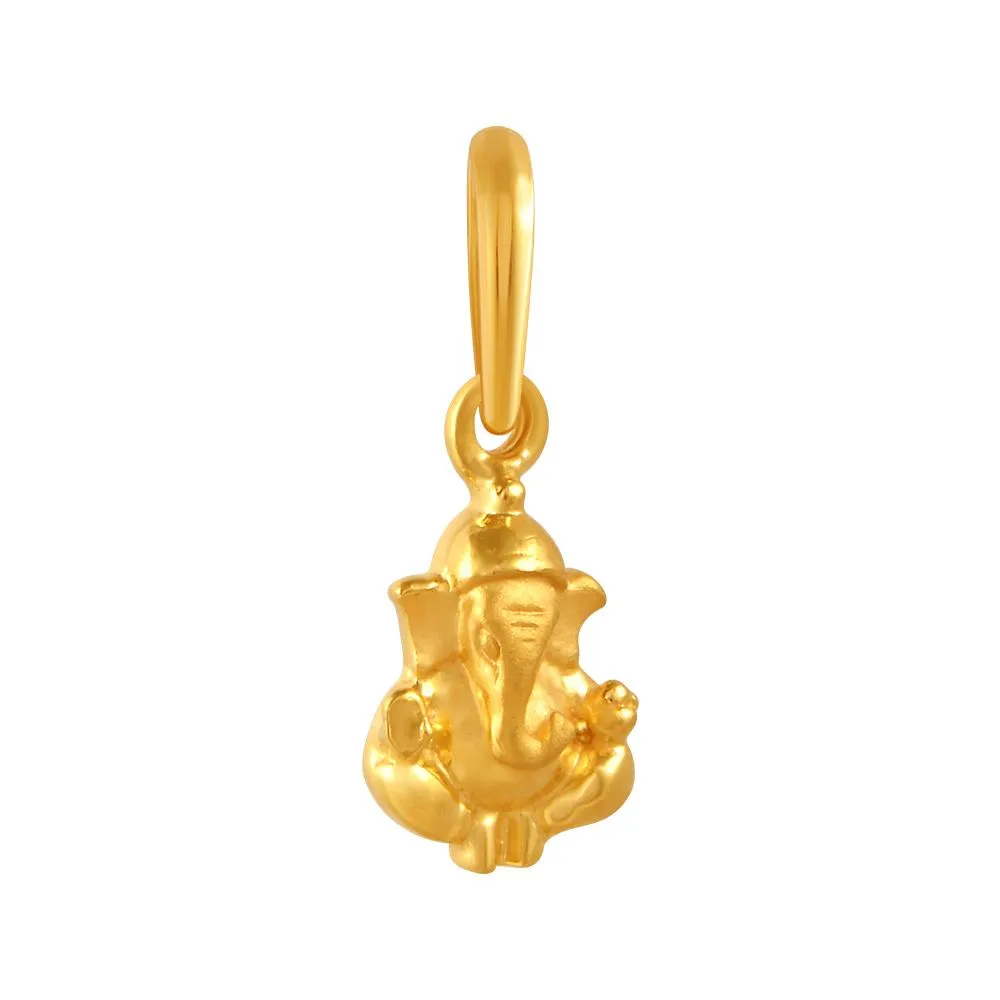 22k Gold Pendant With A Beautiful Lord Ganesha Motif