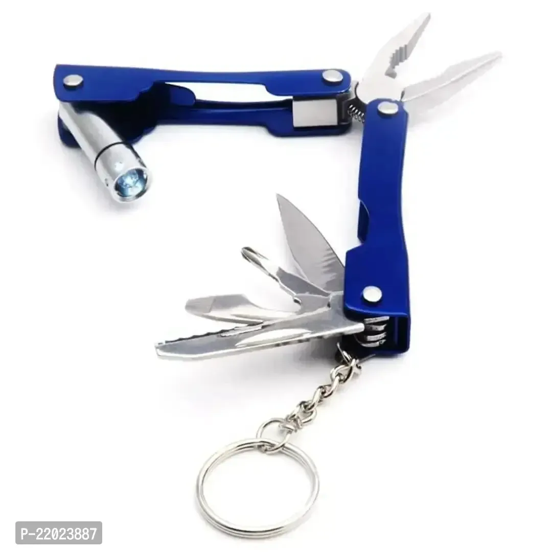 9 in 1 MultiFunctional Hand Piler Tool Traveling Tool Keychain, Micro Pliers Multi function Multi Utility Plier with Built in LED Flash Light