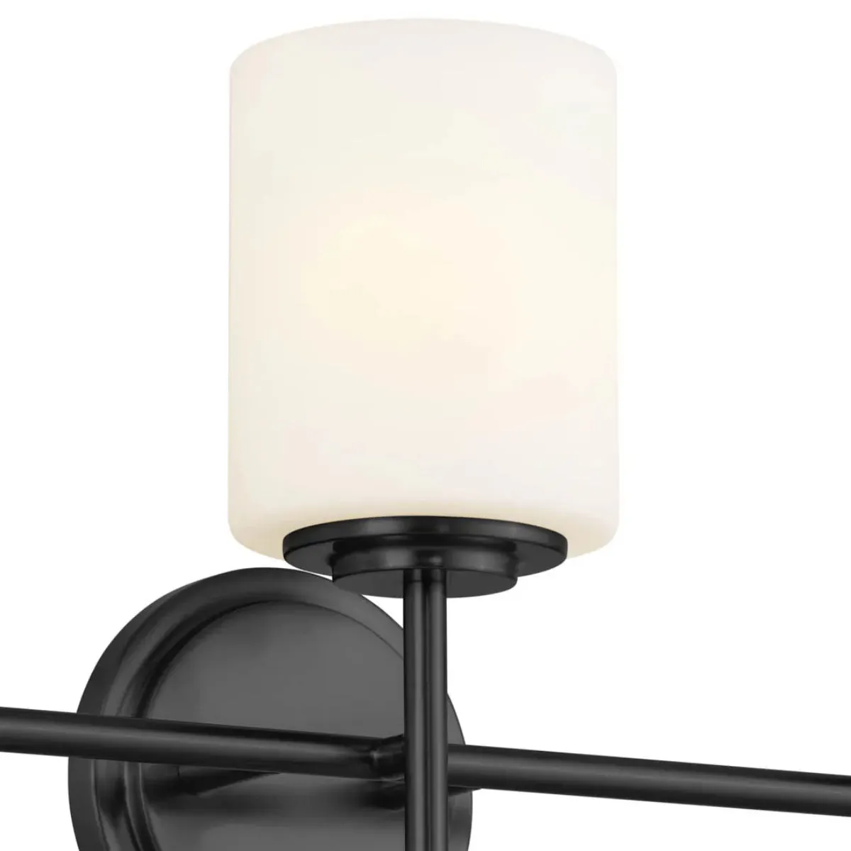 Ali 23 In 3-Lights Bathroom Vanity Light With Satin Etched Cased Opal, Black Finish