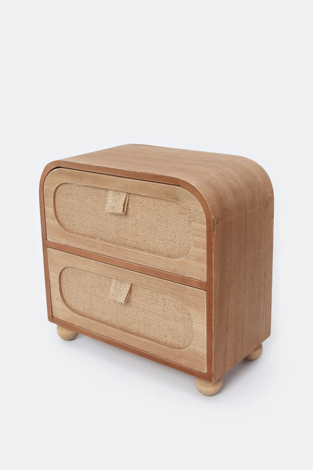 Beige Wooden 2Tier Multiutility Box