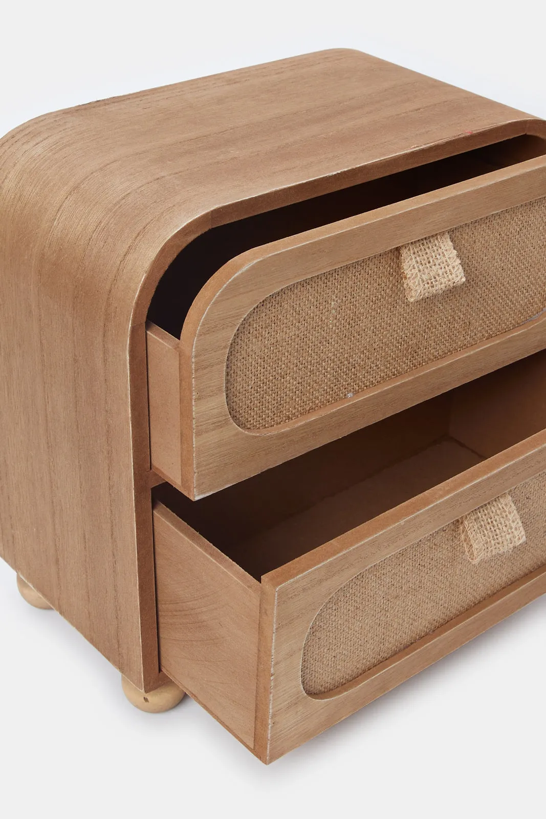 Beige Wooden 2Tier Multiutility Box
