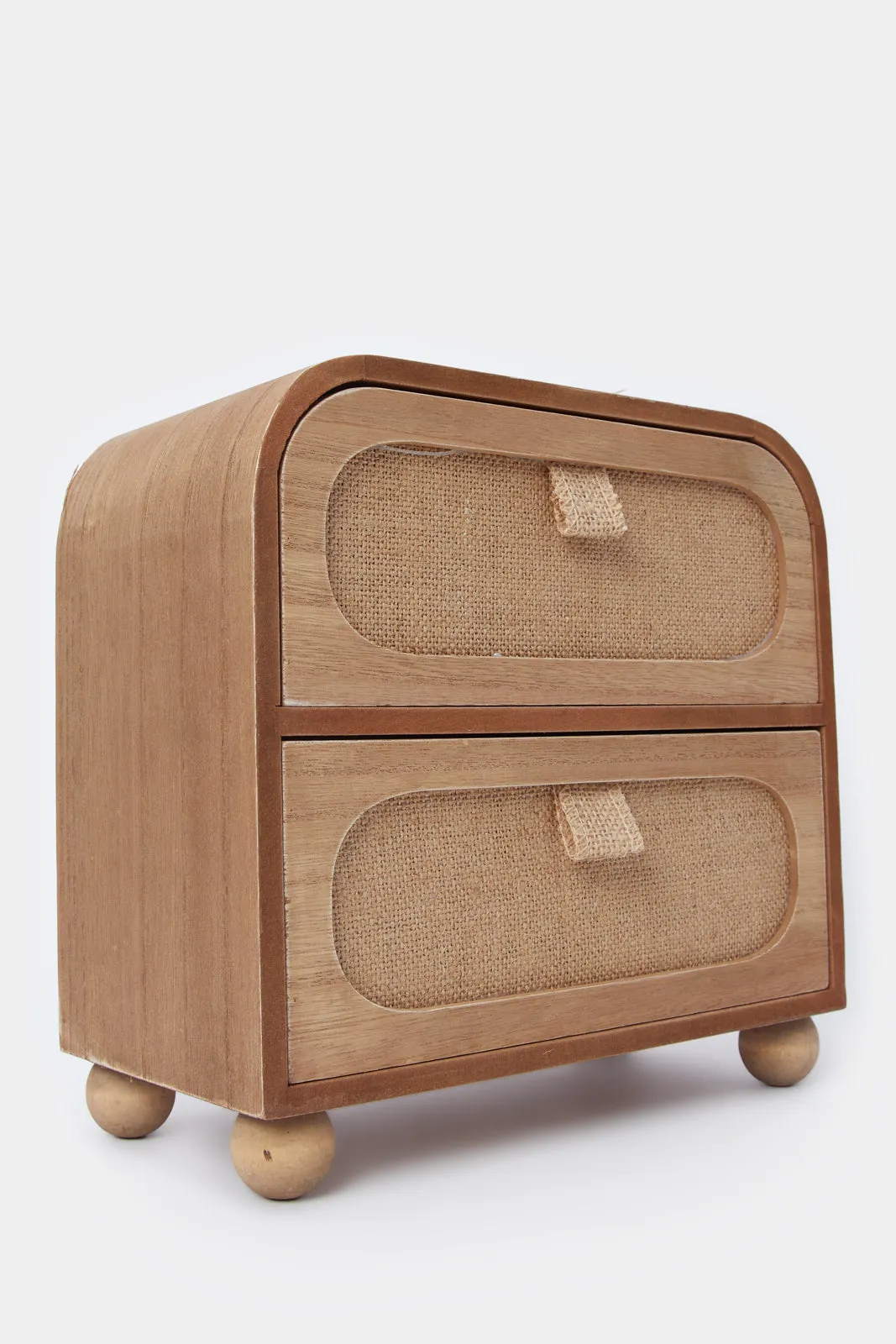 Beige Wooden 2Tier Multiutility Box