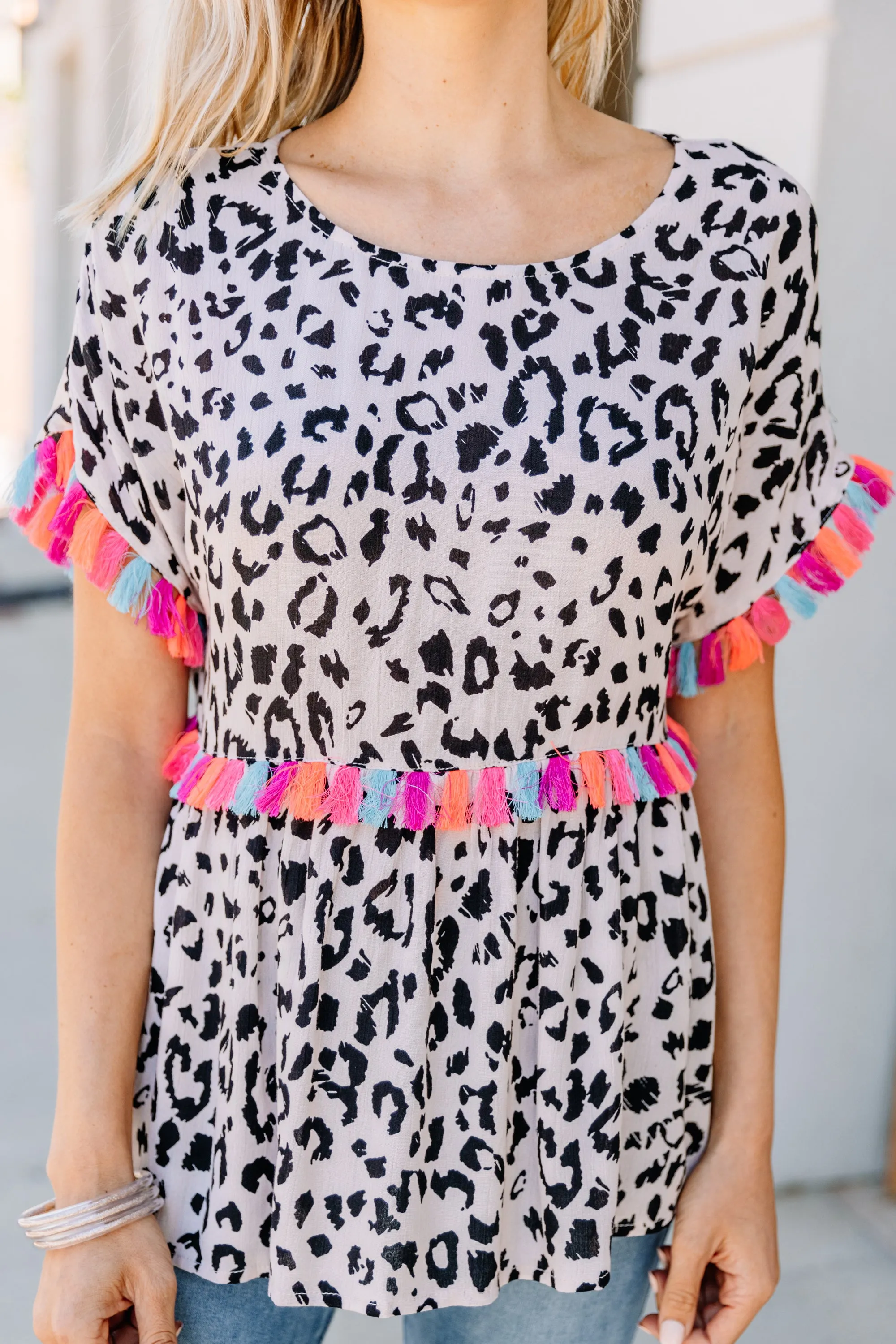 Best Of Bold Ivory White Leopard Top