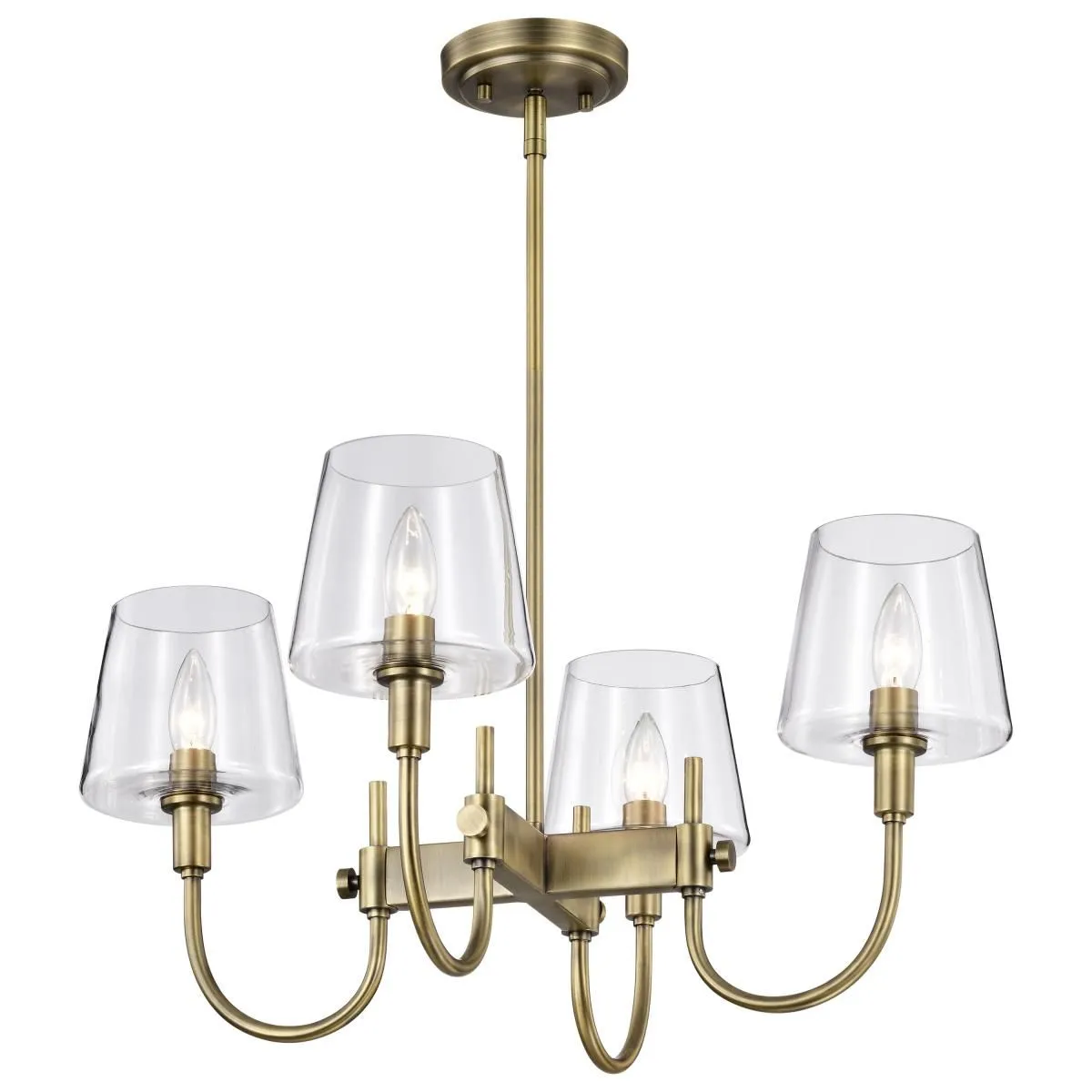 Brookside 24 in. 4 lights Chandelier Vintage Brass Finish