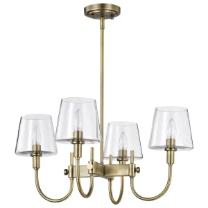 Brookside 24 in. 4 lights Chandelier Vintage Brass Finish