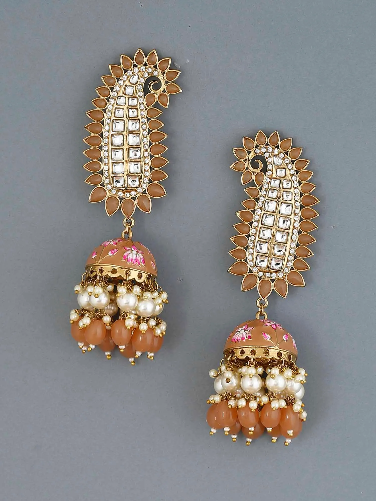 Brown Kaashi Jhumkis