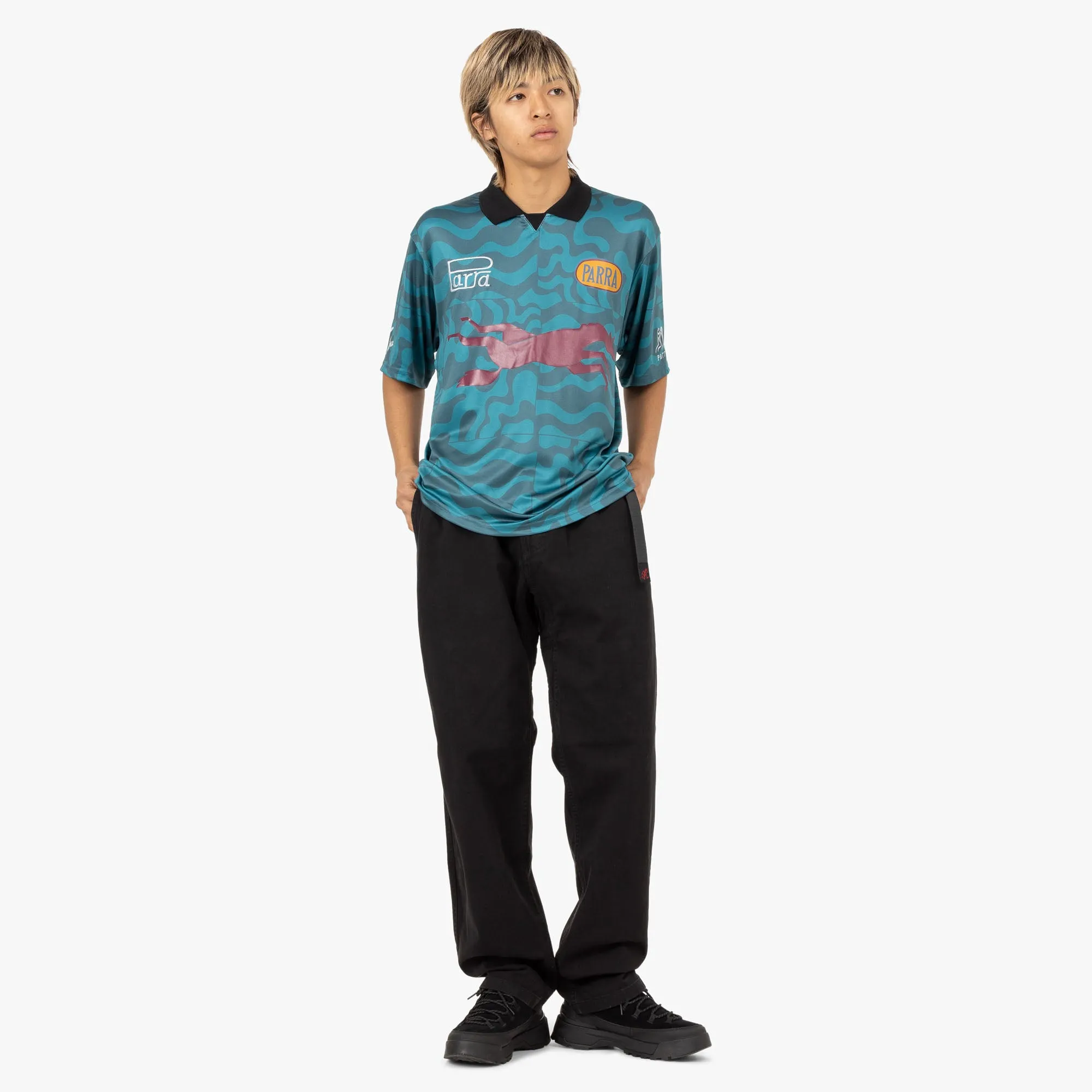 by Parra Flage Polo Shirt / Deep Sea Green