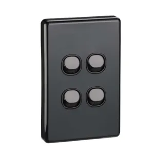Classic 4 Gang Switch 10A Matt Black