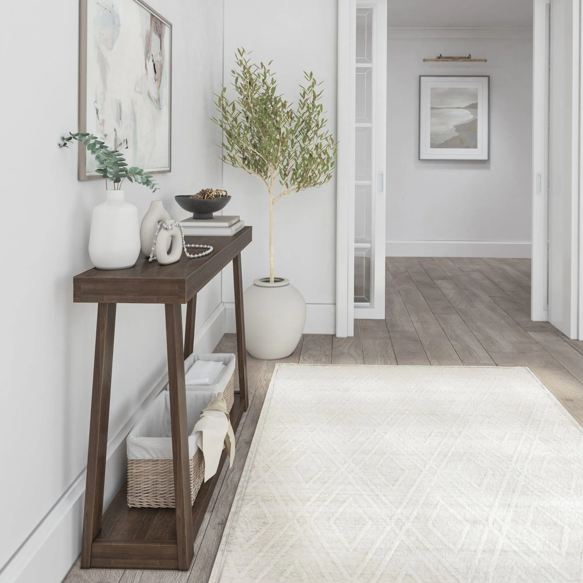 Classic Console Table with Shelf - 46”