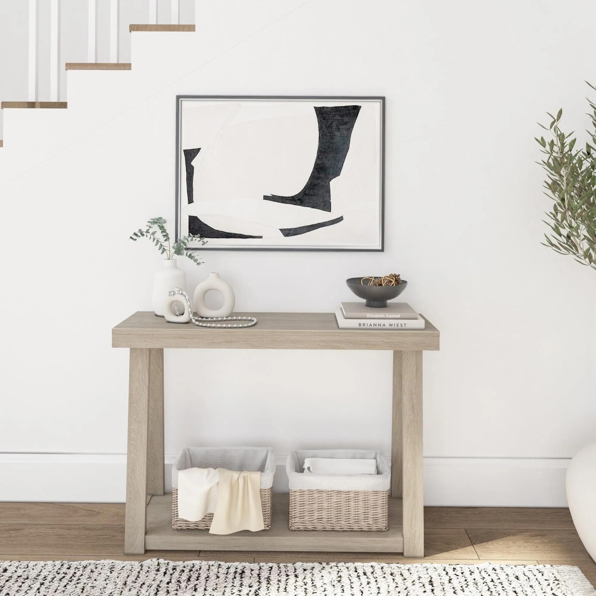 Classic Console Table with Shelf - 46”