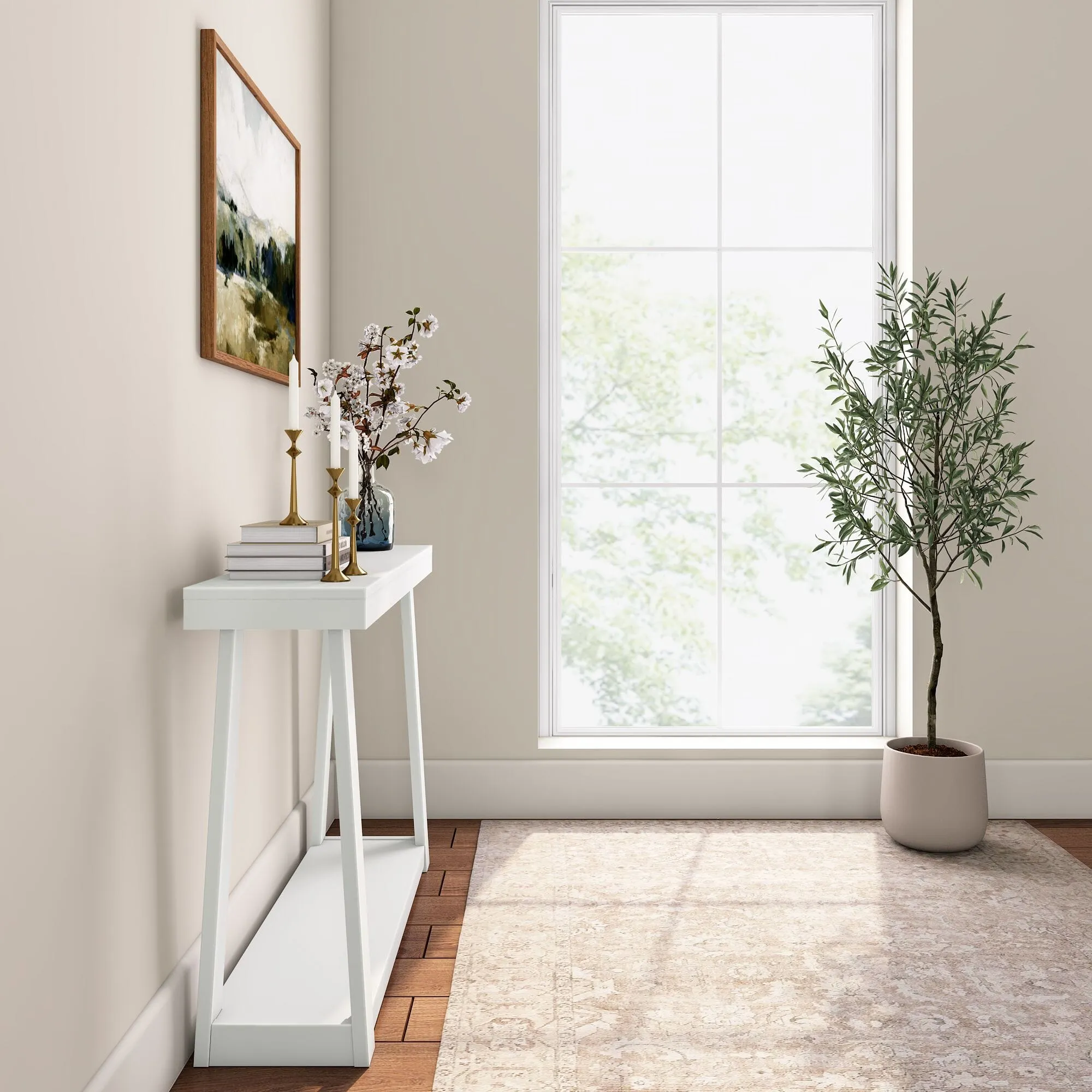 Classic Console Table with Shelf - 46”