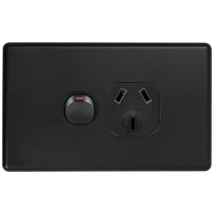 Classic Single GPO 10A Matt Black