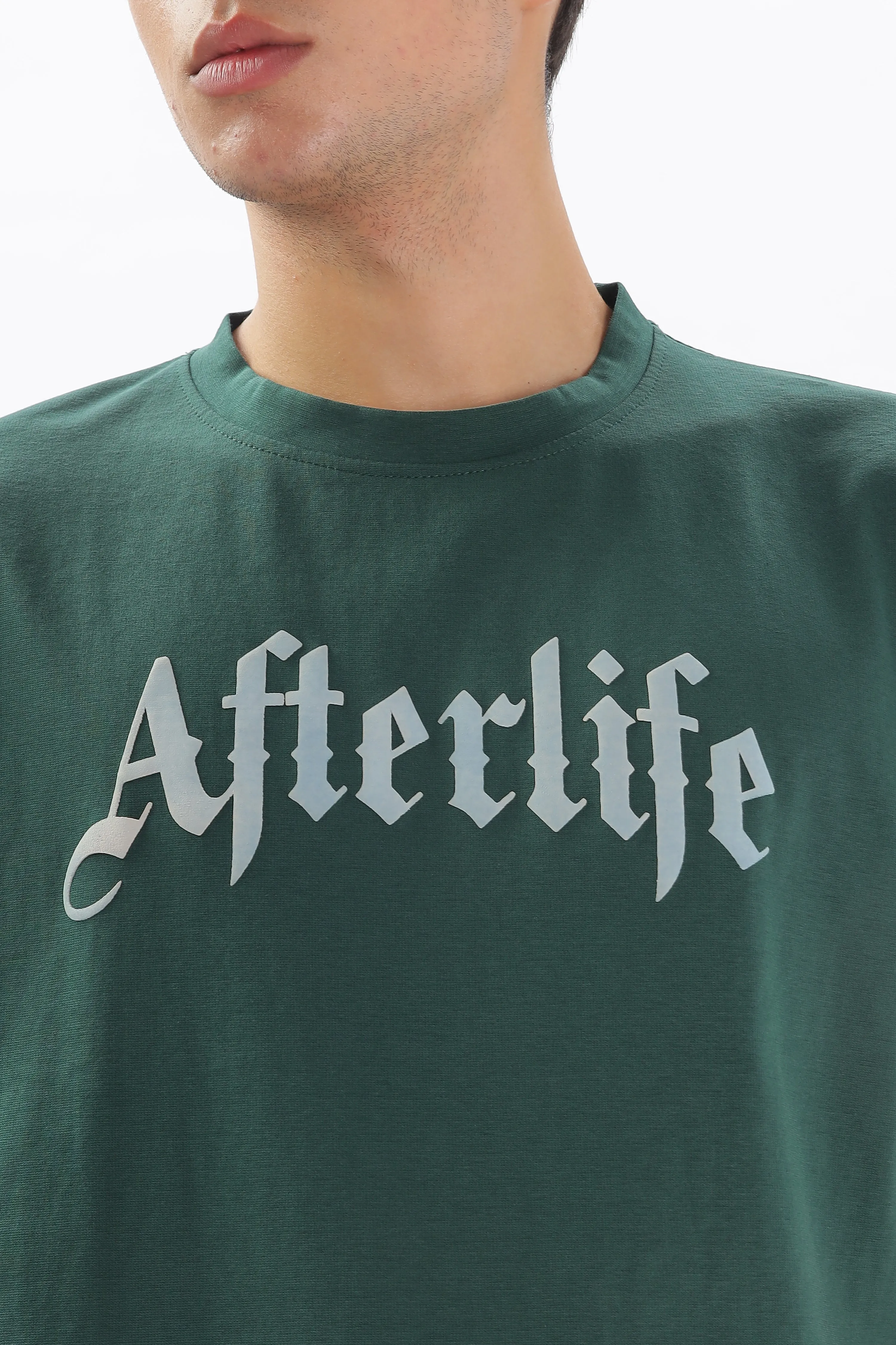 Dark Green Drop Shoulder T-Shirt