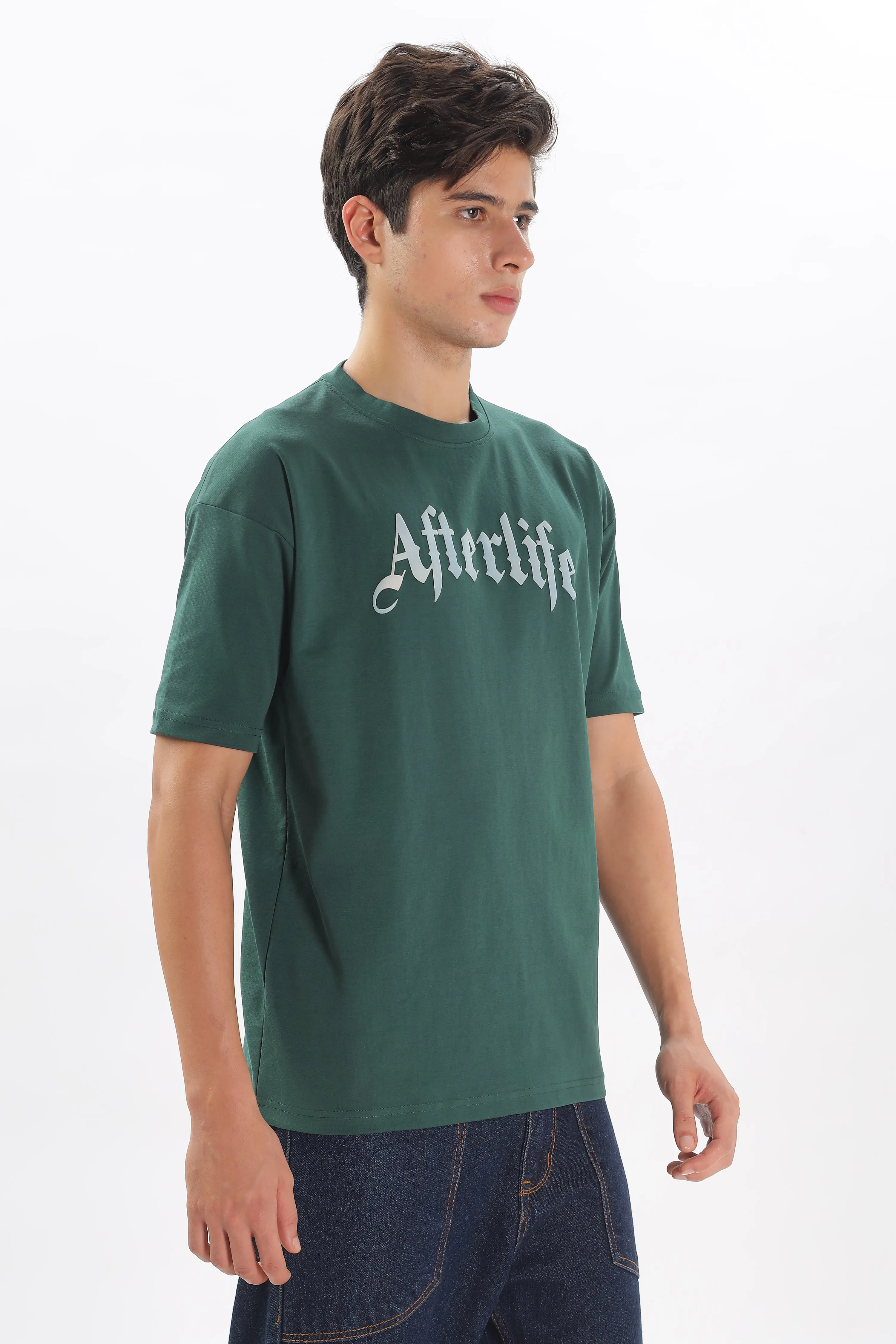 Dark Green Drop Shoulder T-Shirt