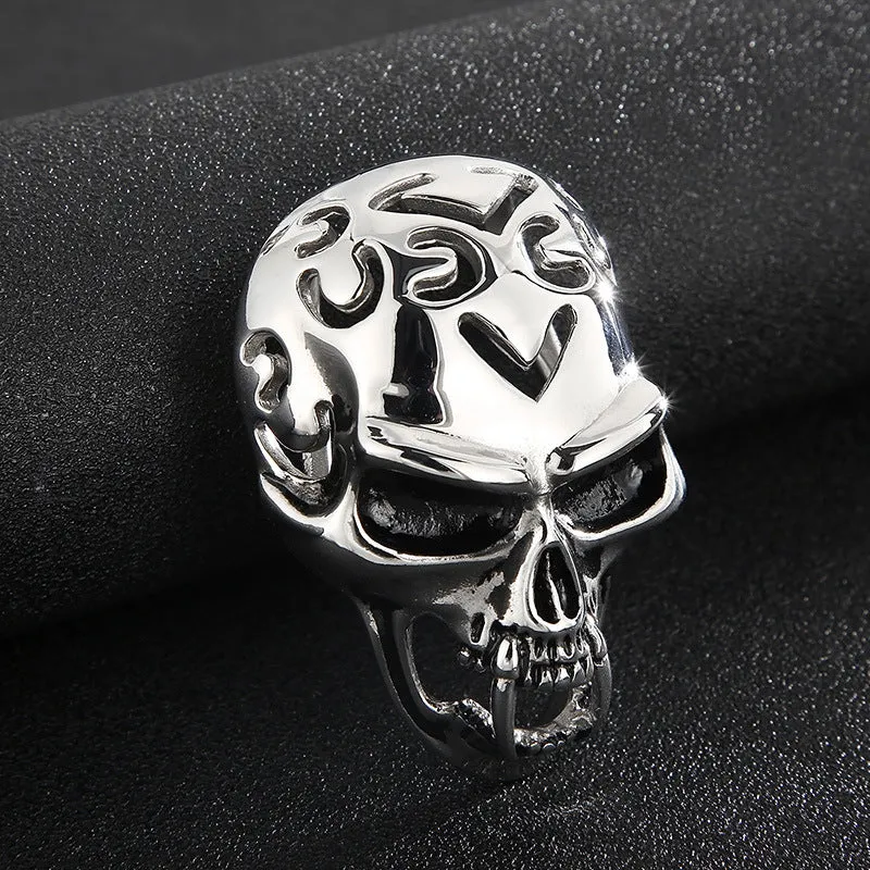 Extravagant Skull Mask Pendant - Vintage Zircon-Set Titanium Steel Ghost Head Necklace for Men