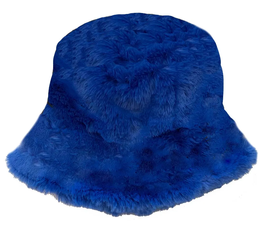 Faux Fur Bucket Hat: Black