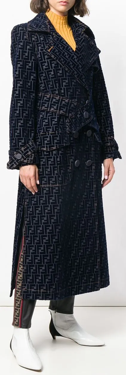 FF Motif Trench-Style Coat