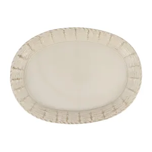 Florentine Wooden Accessories Taupe Basketweave Large Oval Tray