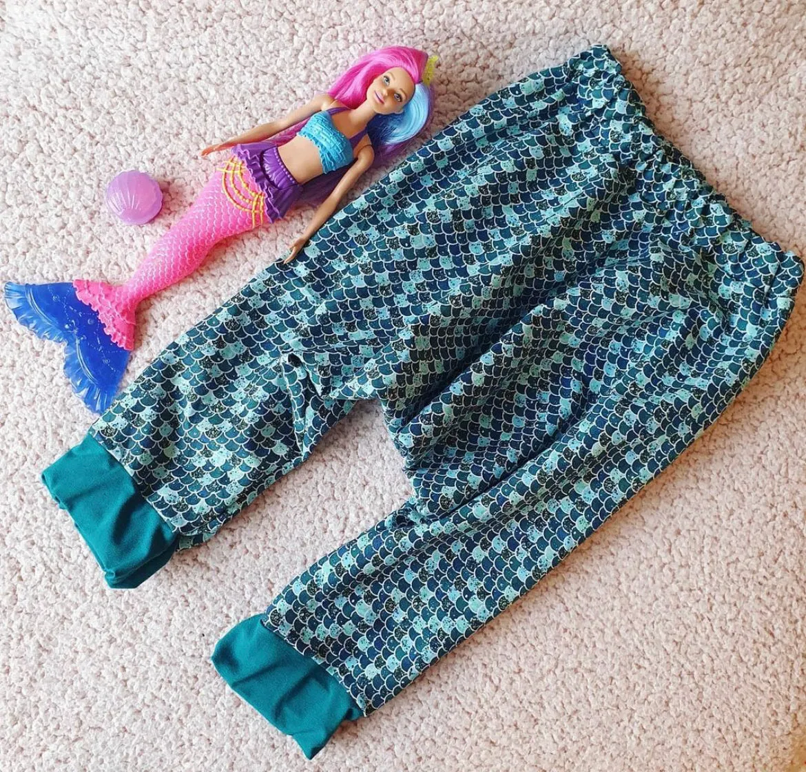 FS931 Mermaid Scales Cotton Fabric Teal