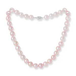 Gratia 10mm almost round pink baroque cultured freshwater pearl necklace