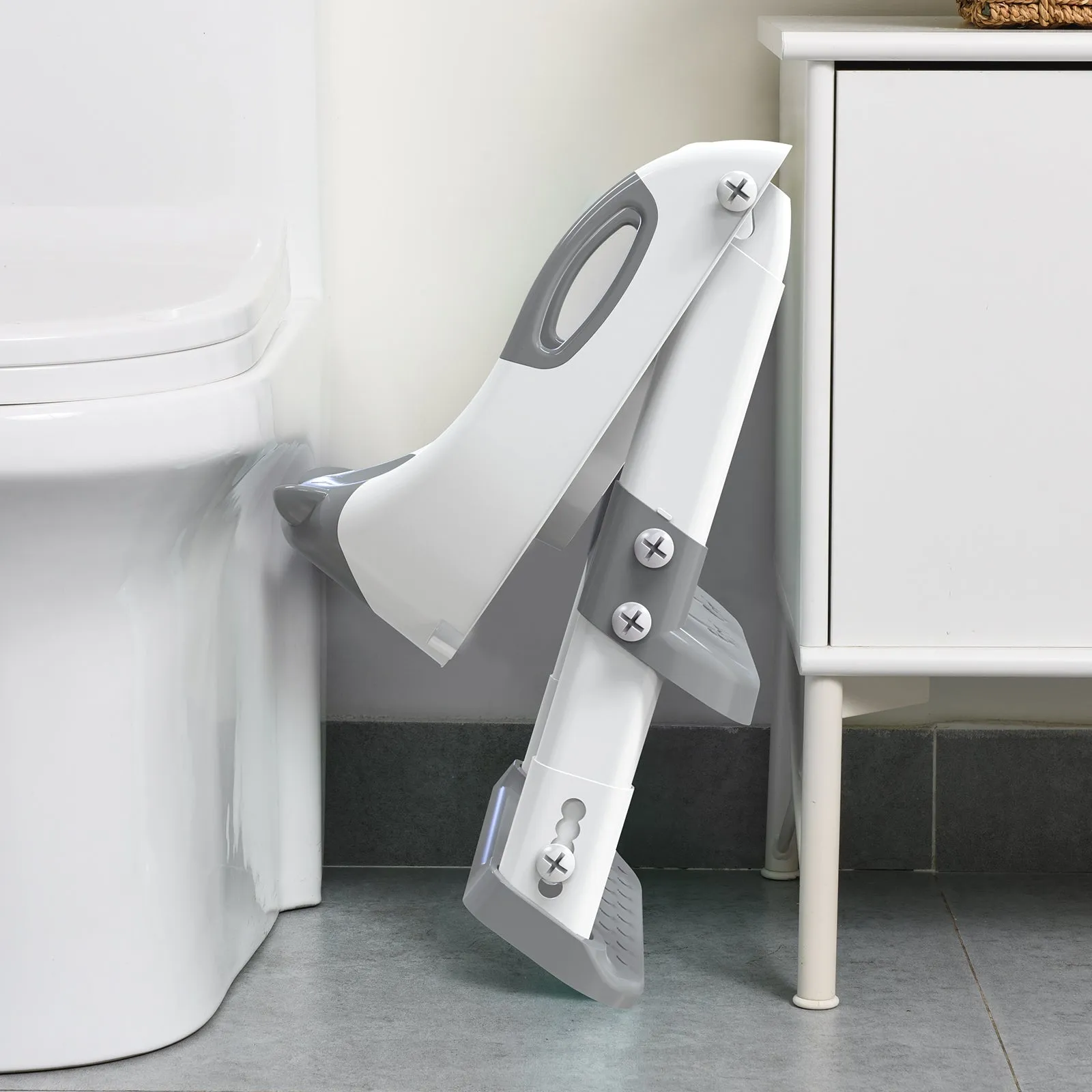 Grey 8839 Potty Training Seat Double Pedal Ladder