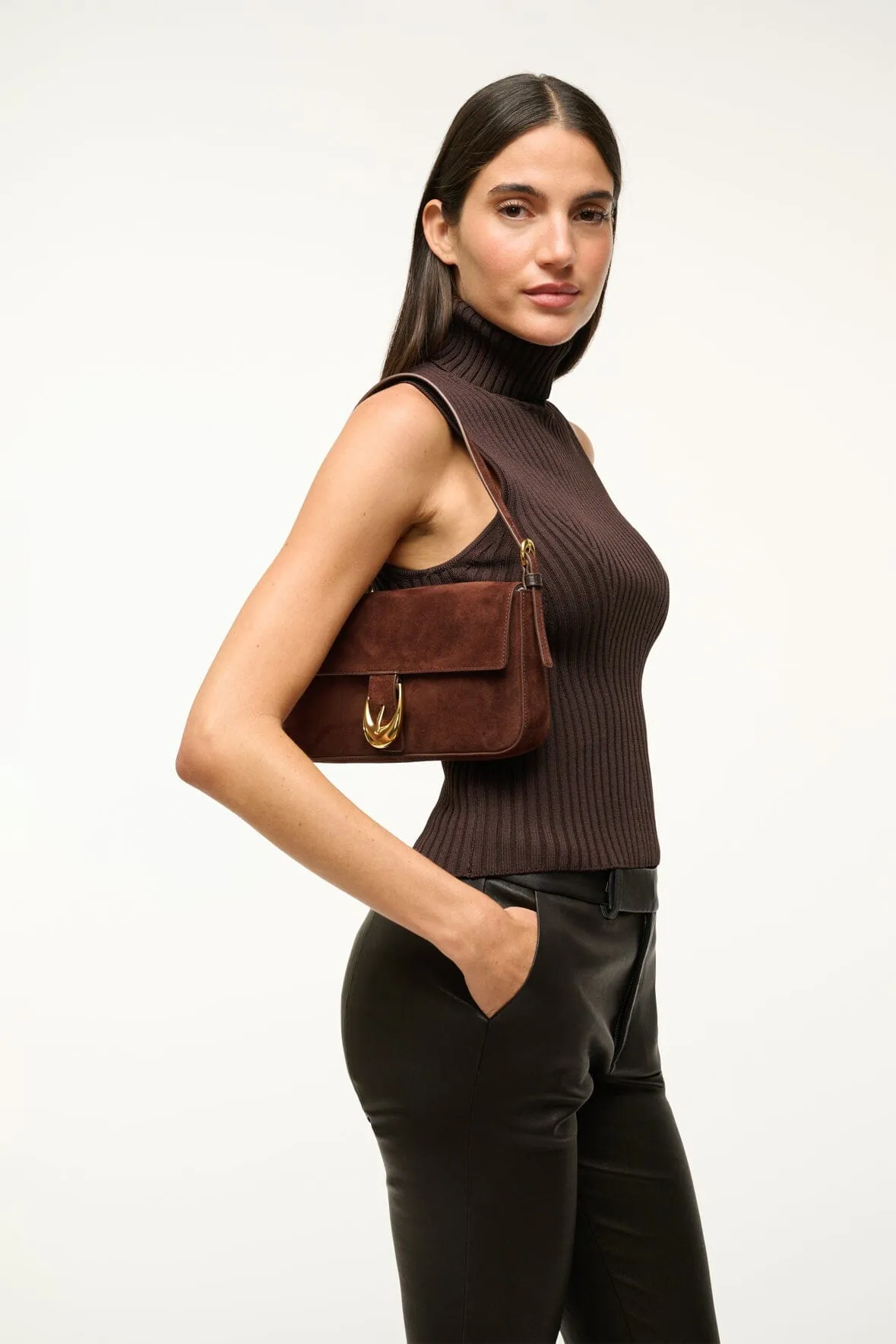 HARLOW BAG IN MAHOGANY SUEDE