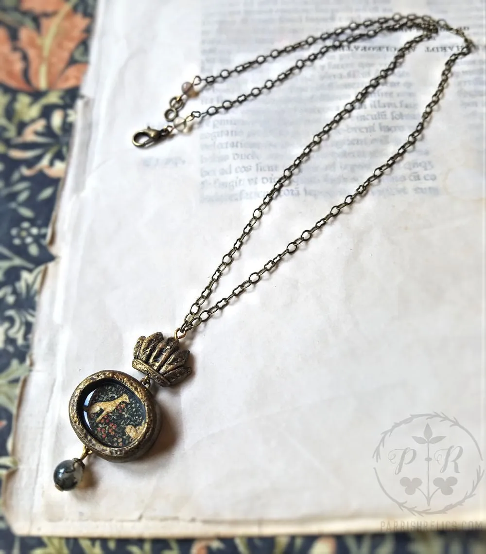 Hound & Hare ~ Crowned Tapestry Amulet