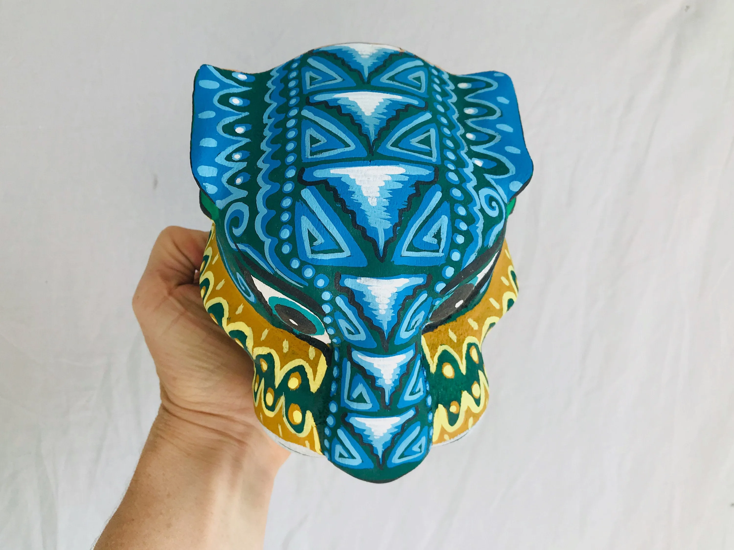 Jaguar Alebrije Mask. Oaxaca, Mexico. Spirit Animal