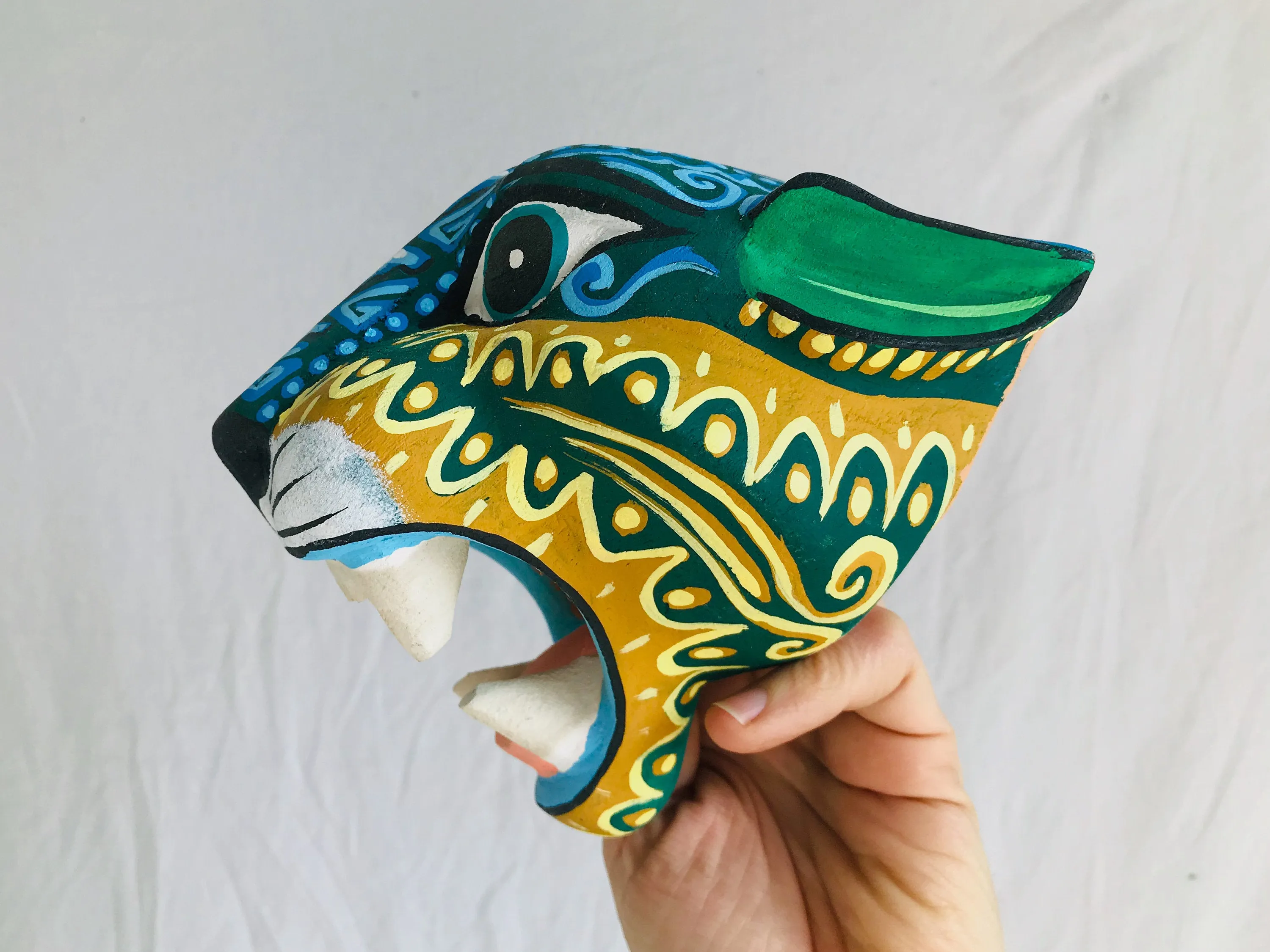 Jaguar Alebrije Mask. Oaxaca, Mexico. Spirit Animal