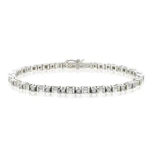 KATARINA 2 cttw Round and Baguette Cut Diamond Tennis Bracelet