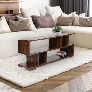Kuber Industries Matte Finish ‎Wooden Center Table for Living Room | Wood Coffee Table for Living Room, Bedroom & Office with Storage | Brown