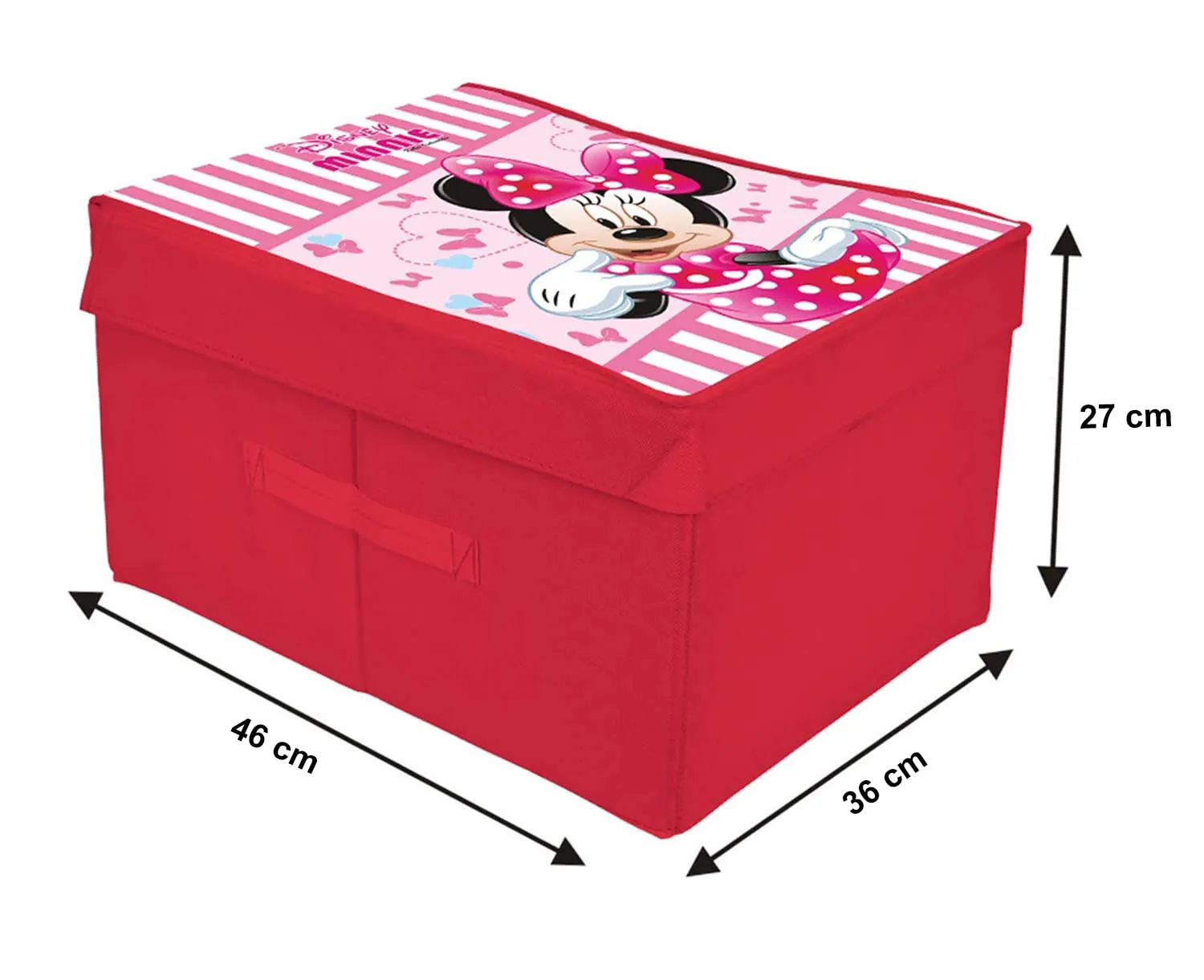 Kuber Industries Minnie Printed Multi-Utility Organizer, Storage box, Closet For Clothes, Toys With Lid (Pink)-HS43KUBMART26201