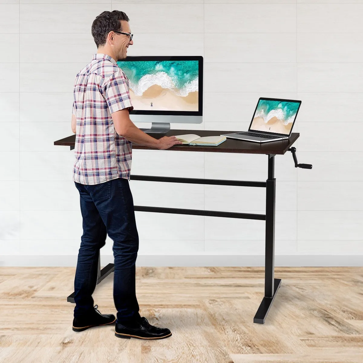Large Spacious Height Adjustable Standing Computer Desk 47"