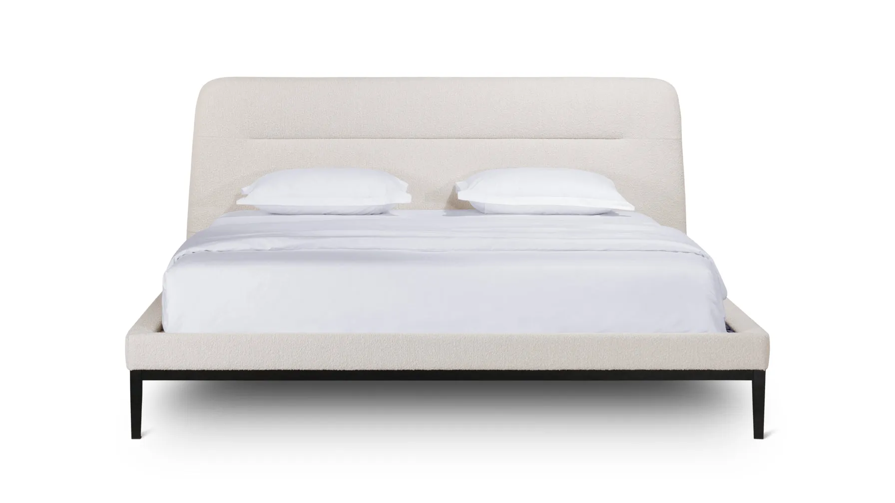 Lean On Me Bed, Queen, Cream Boucle