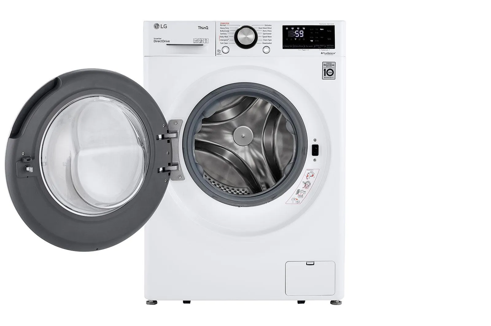 Lg WM1455HWA 2.4 cu.ft. Smart wi-fi Enabled Compact Front Load Washer with Built-In Intelligence