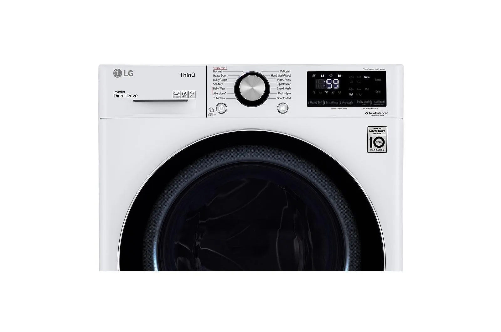 Lg WM1455HWA 2.4 cu.ft. Smart wi-fi Enabled Compact Front Load Washer with Built-In Intelligence