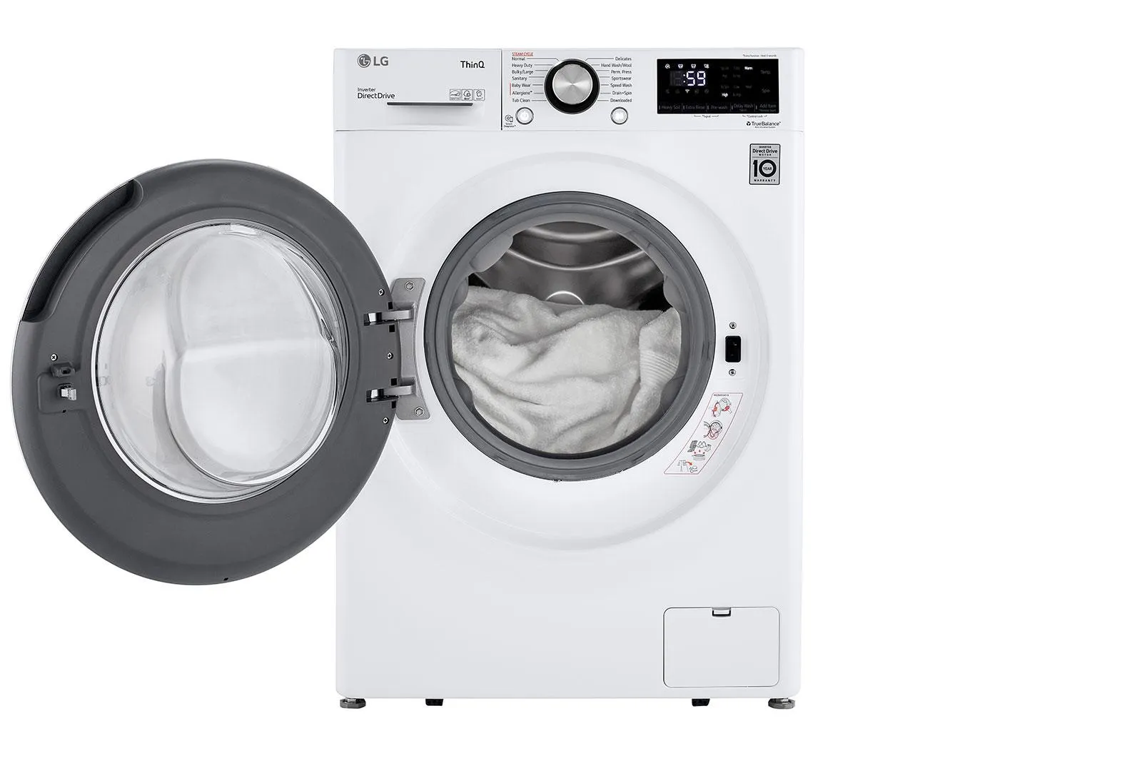 Lg WM1455HWA 2.4 cu.ft. Smart wi-fi Enabled Compact Front Load Washer with Built-In Intelligence
