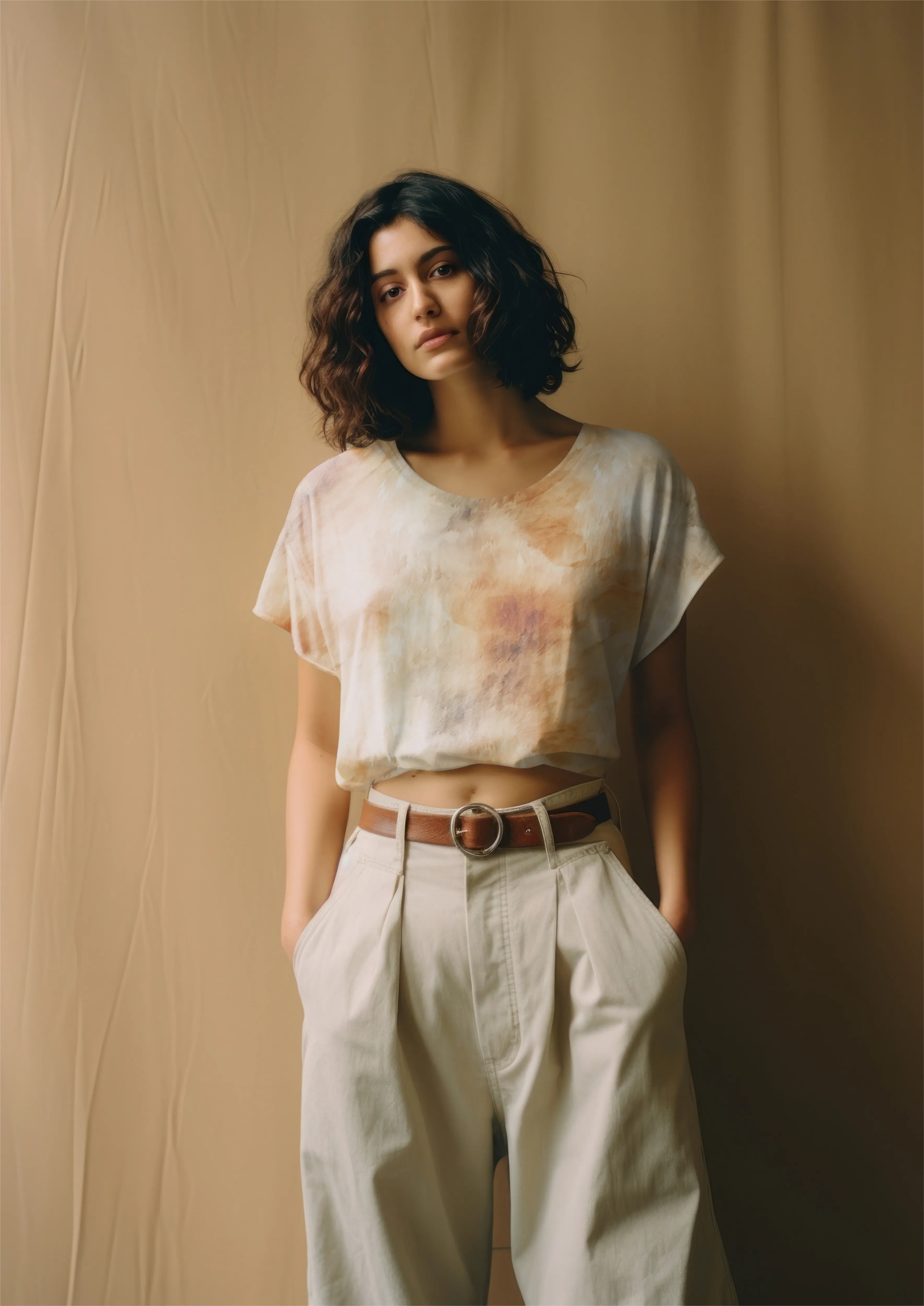 Majestic Power Lion Print Crop Top