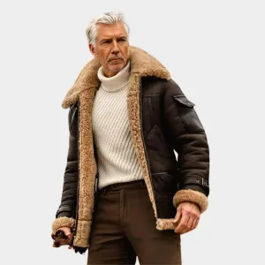 Men's Faux Fur Leather Coat - Vintage Lapel, Plush Lining, Warm Winter Jacket, Coffee, Brown, and More