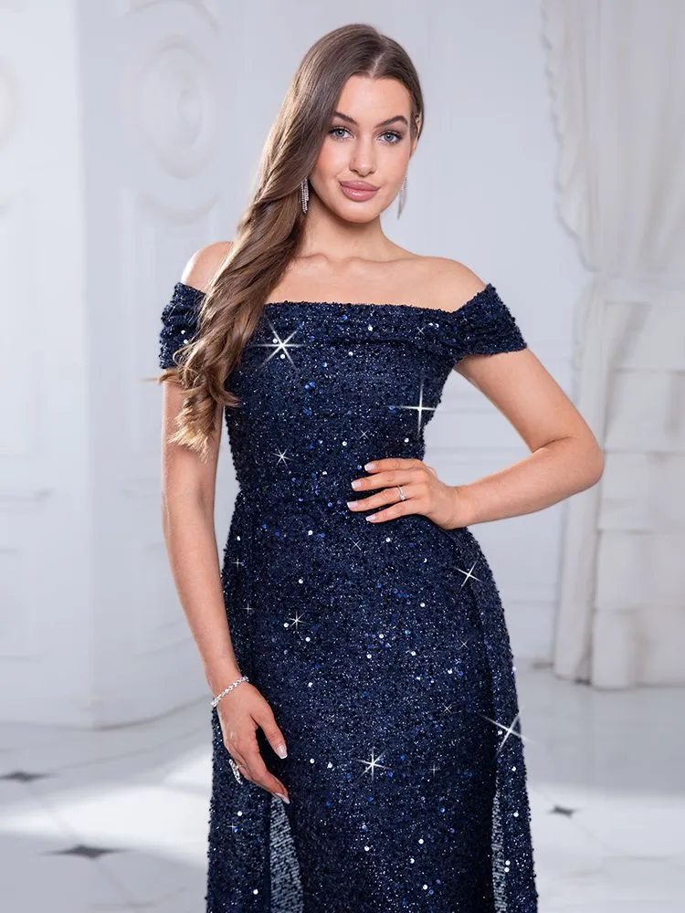 Off Shoulder Dazzling Sequin